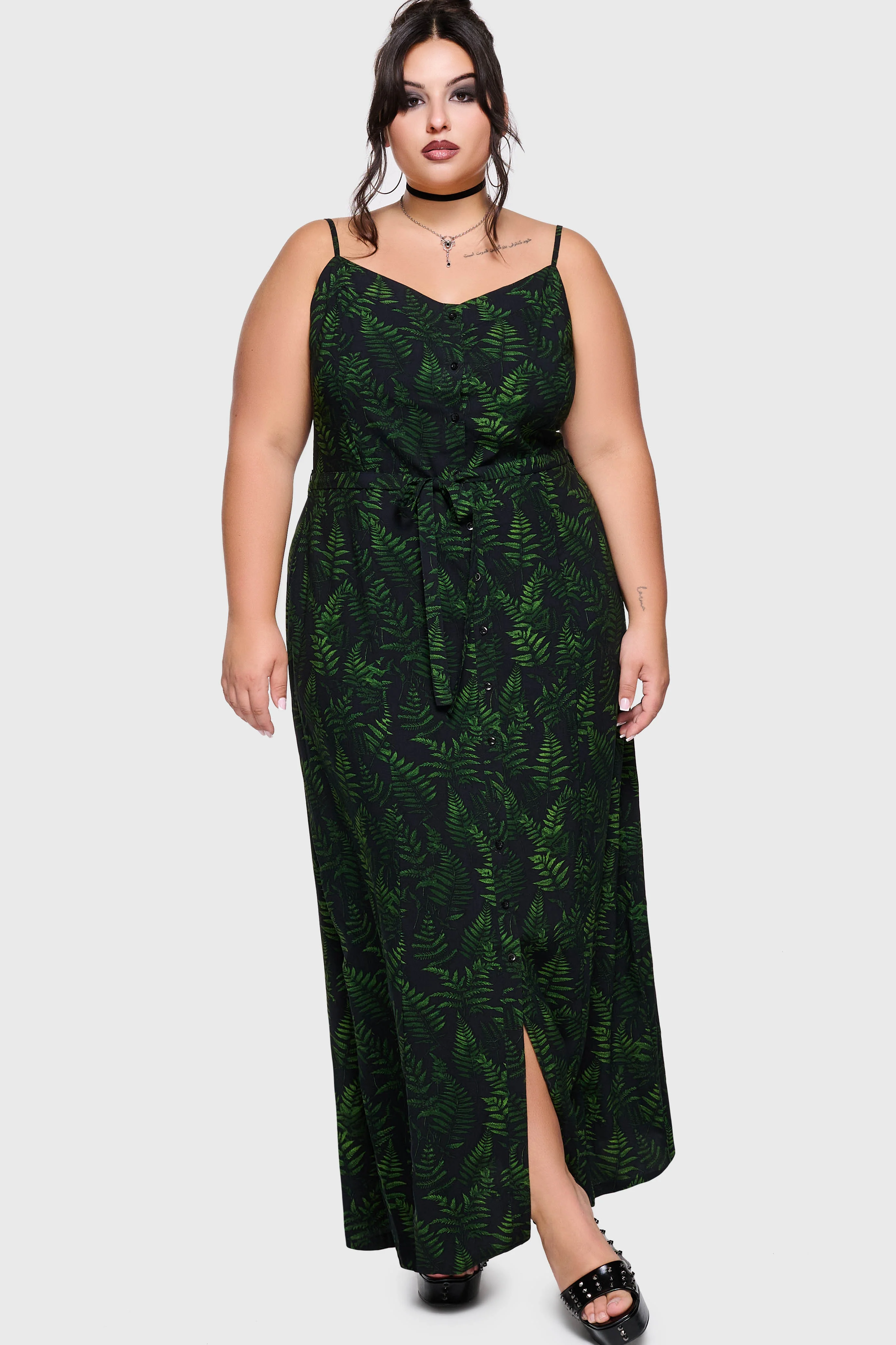 Cottage Chorus Maxi Dress [BLACK/GREEN] - Image 6