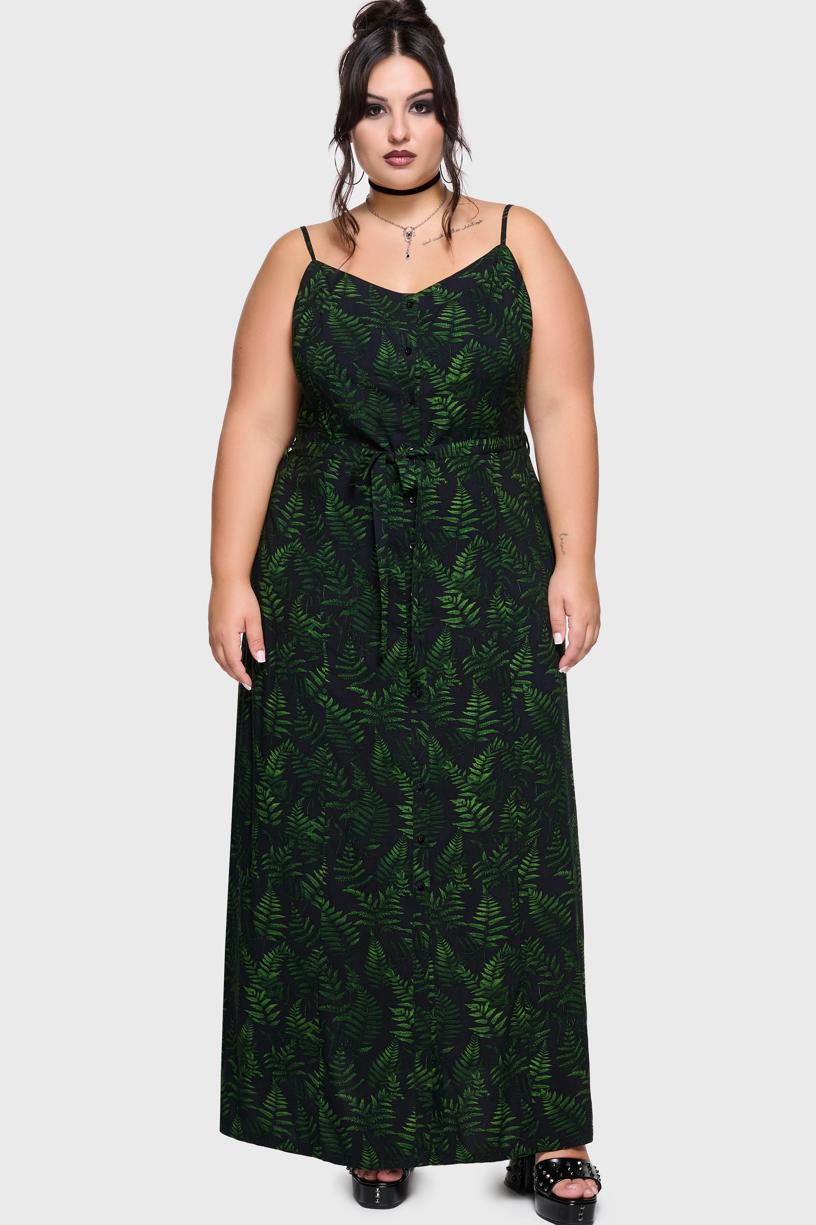 Cottage Chorus Maxi Dress [BLACK/GREEN] - Image 9