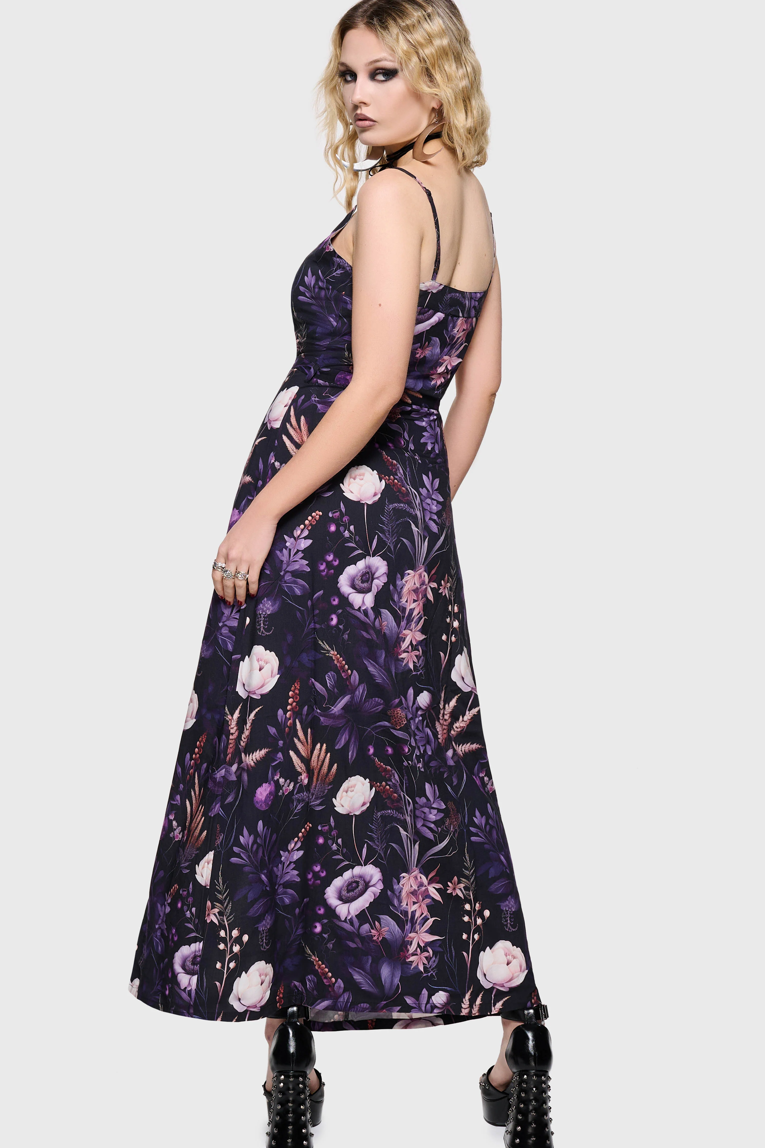 Cottage Chorus Maxi Dress [BLACK/PURPLE] - Image 3