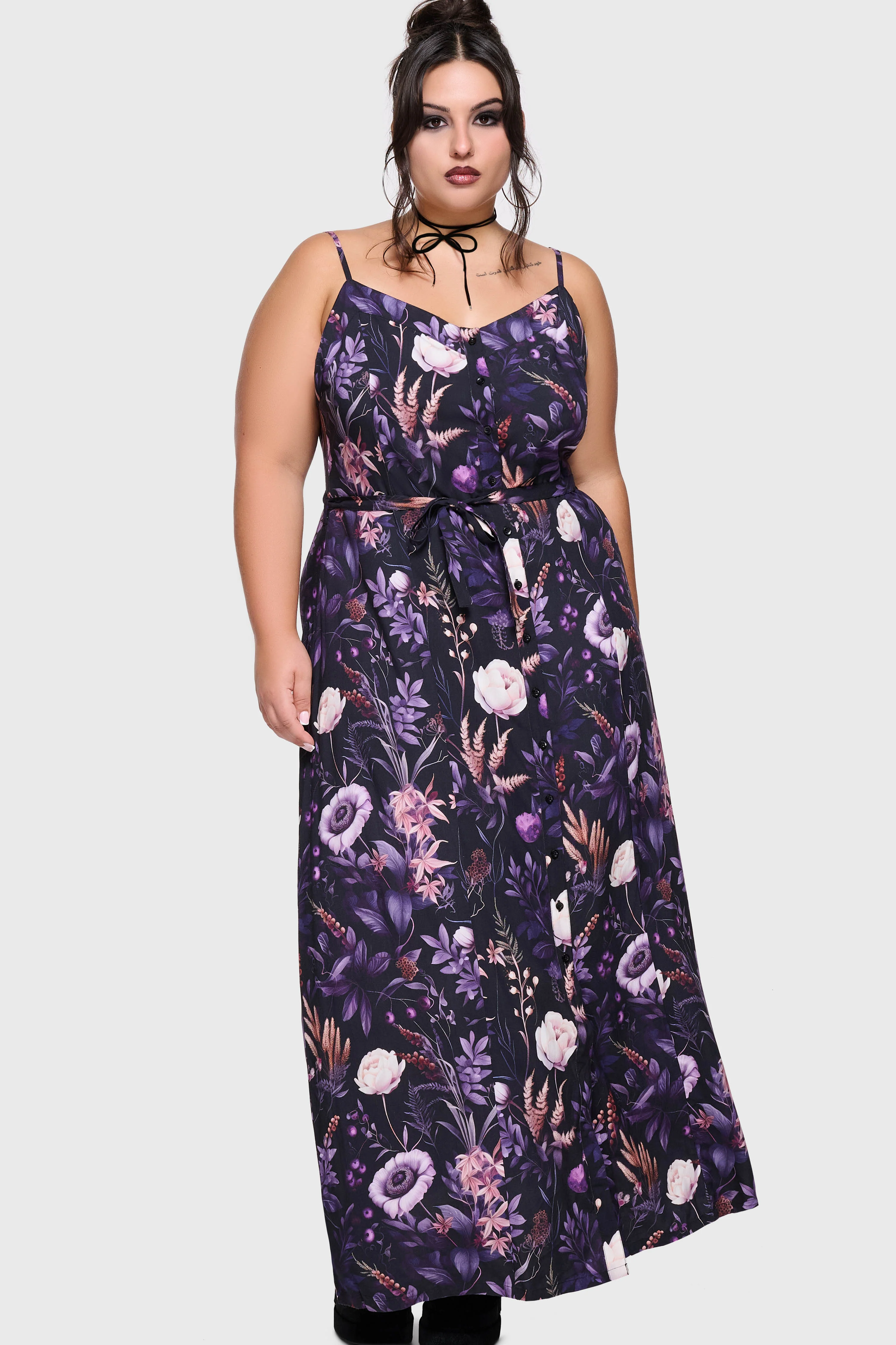 Cottage Chorus Maxi Dress [BLACK/PURPLE] - Image 5
