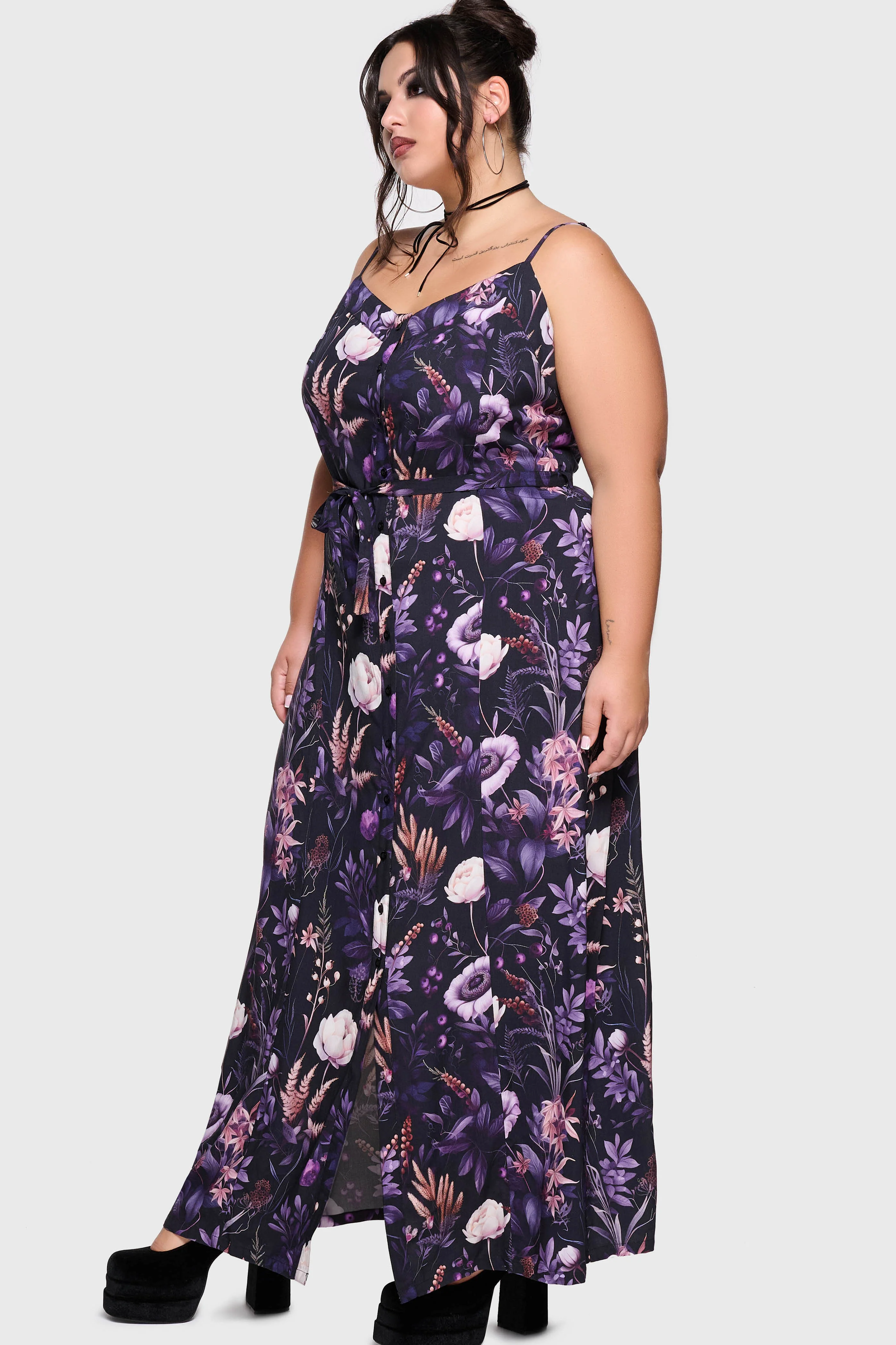 Cottage Chorus Maxi Dress [BLACK/PURPLE] - Image 7