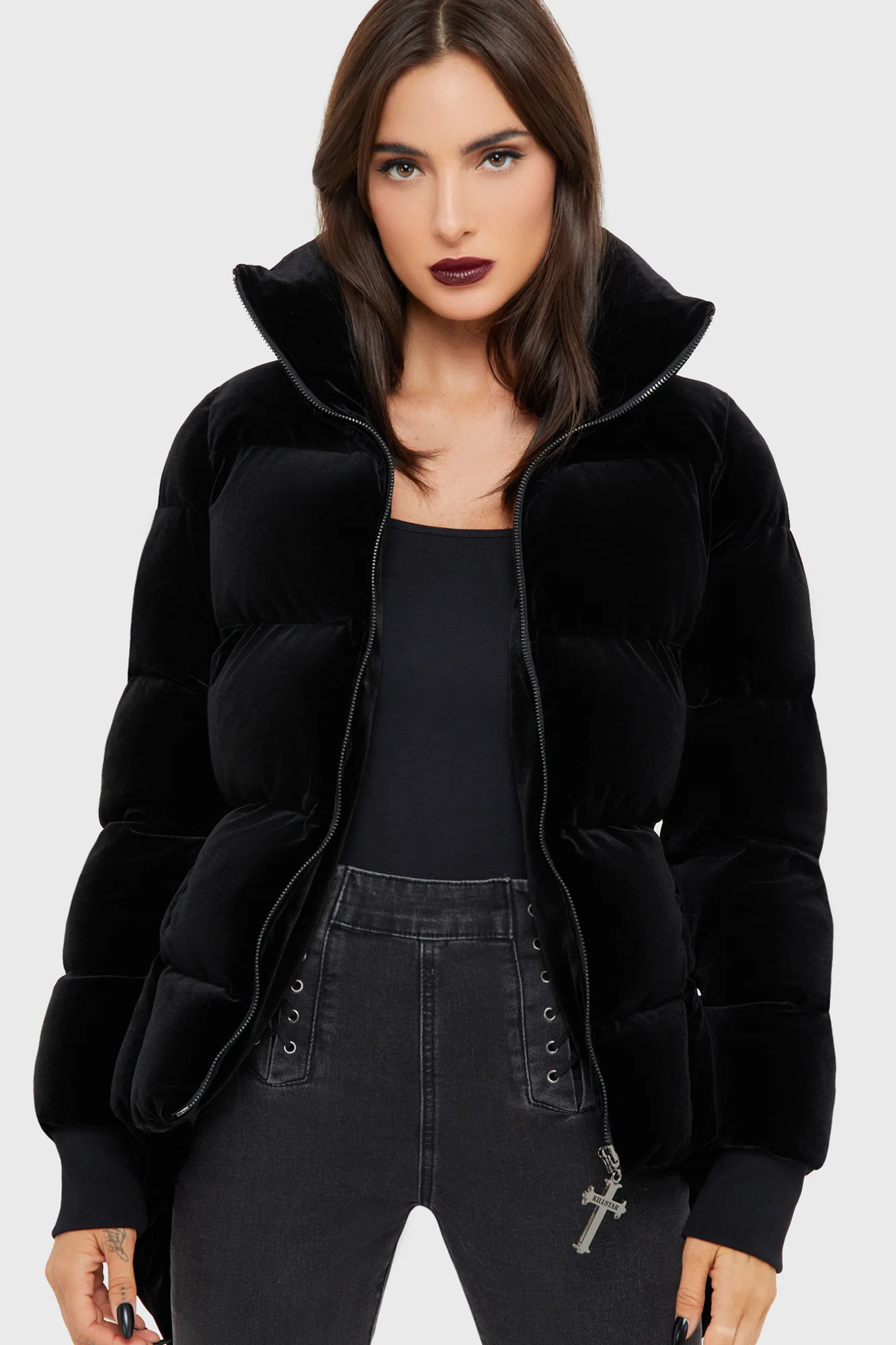 Deadliest Nightvelvet Puffer Coat [BLACK] - Image 3