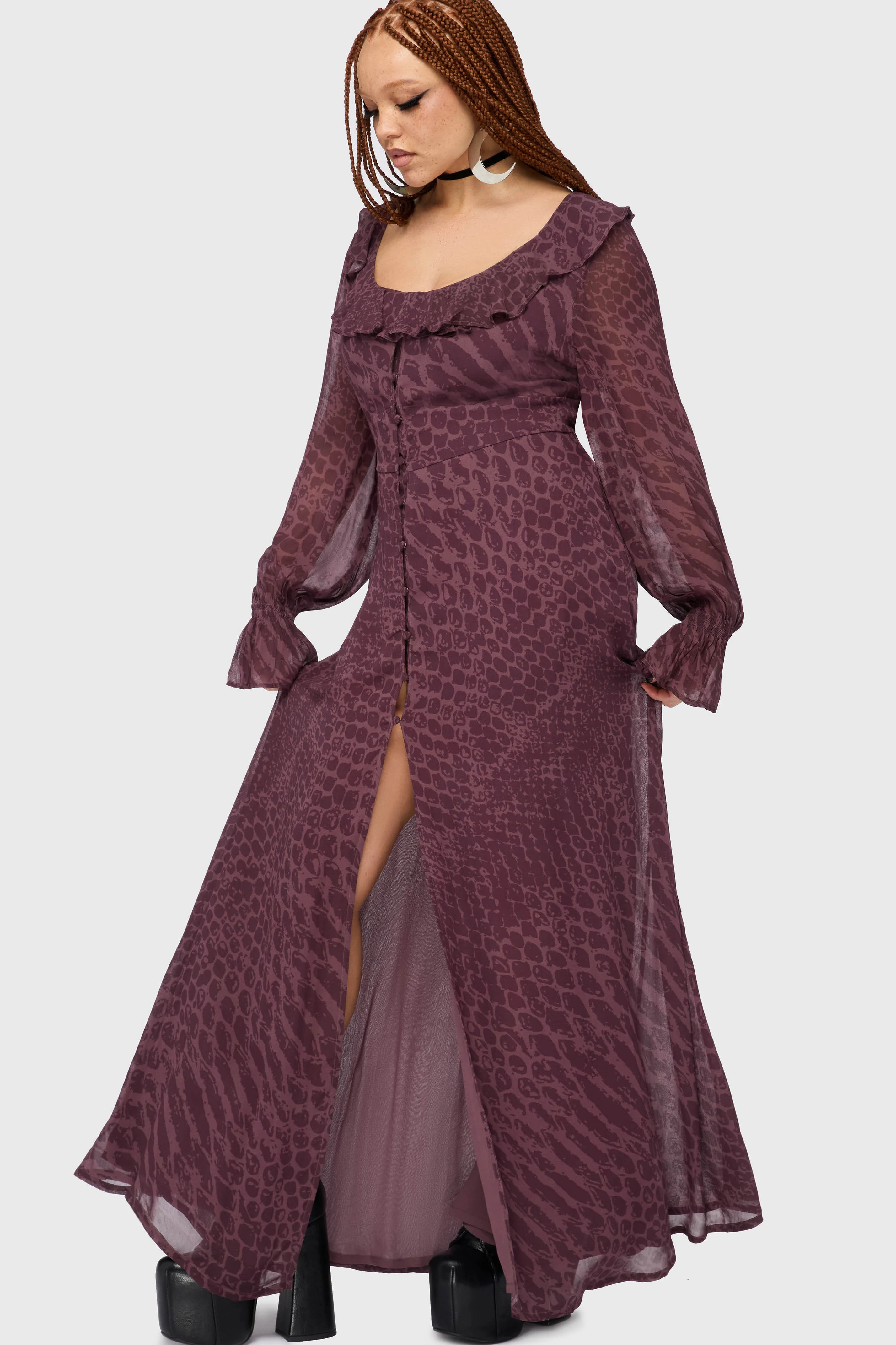 Gaia Adorned Ruffle Maxi Dress - Image 8