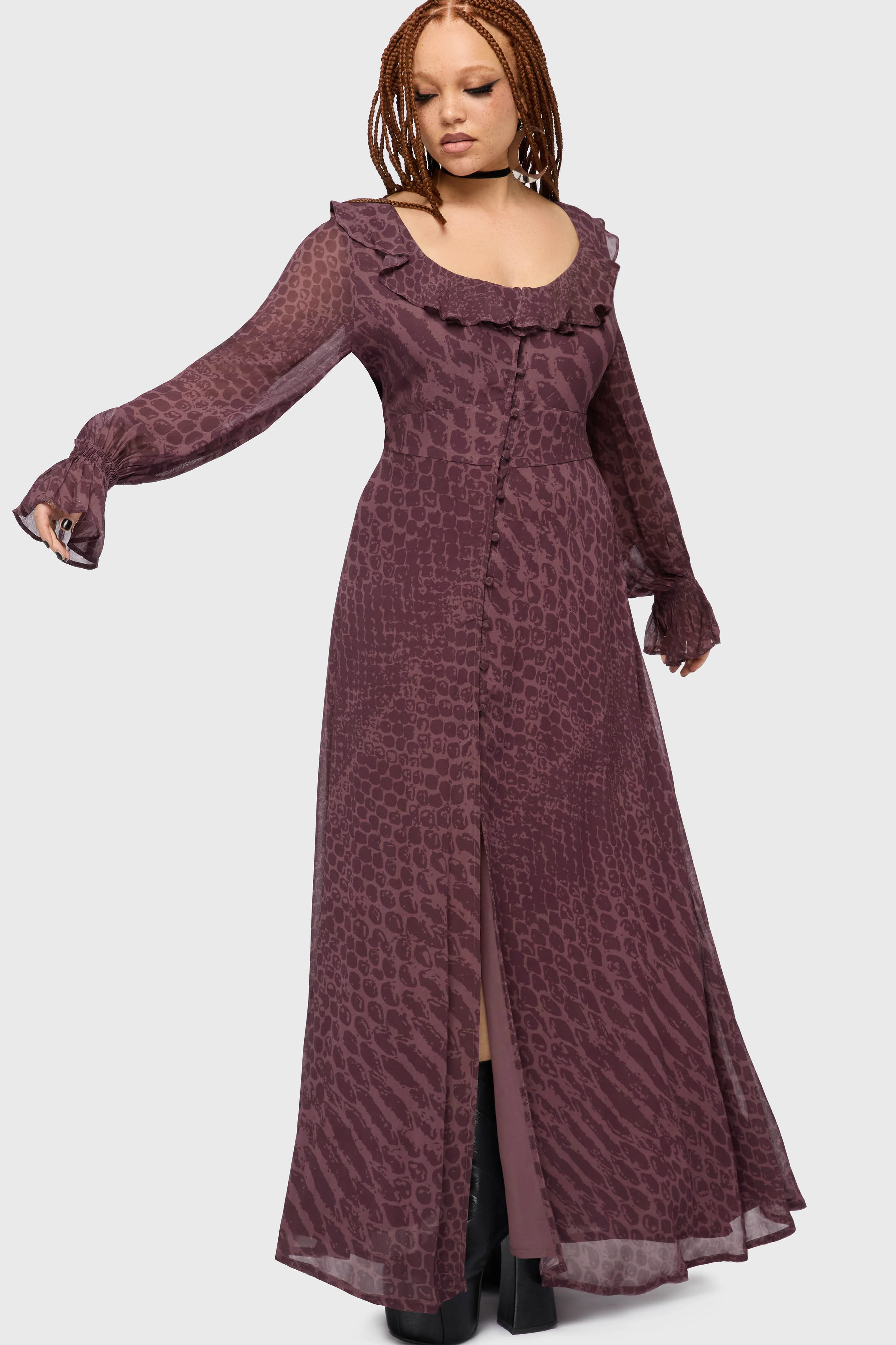 Gaia Adorned Ruffle Maxi Dress - Image 9