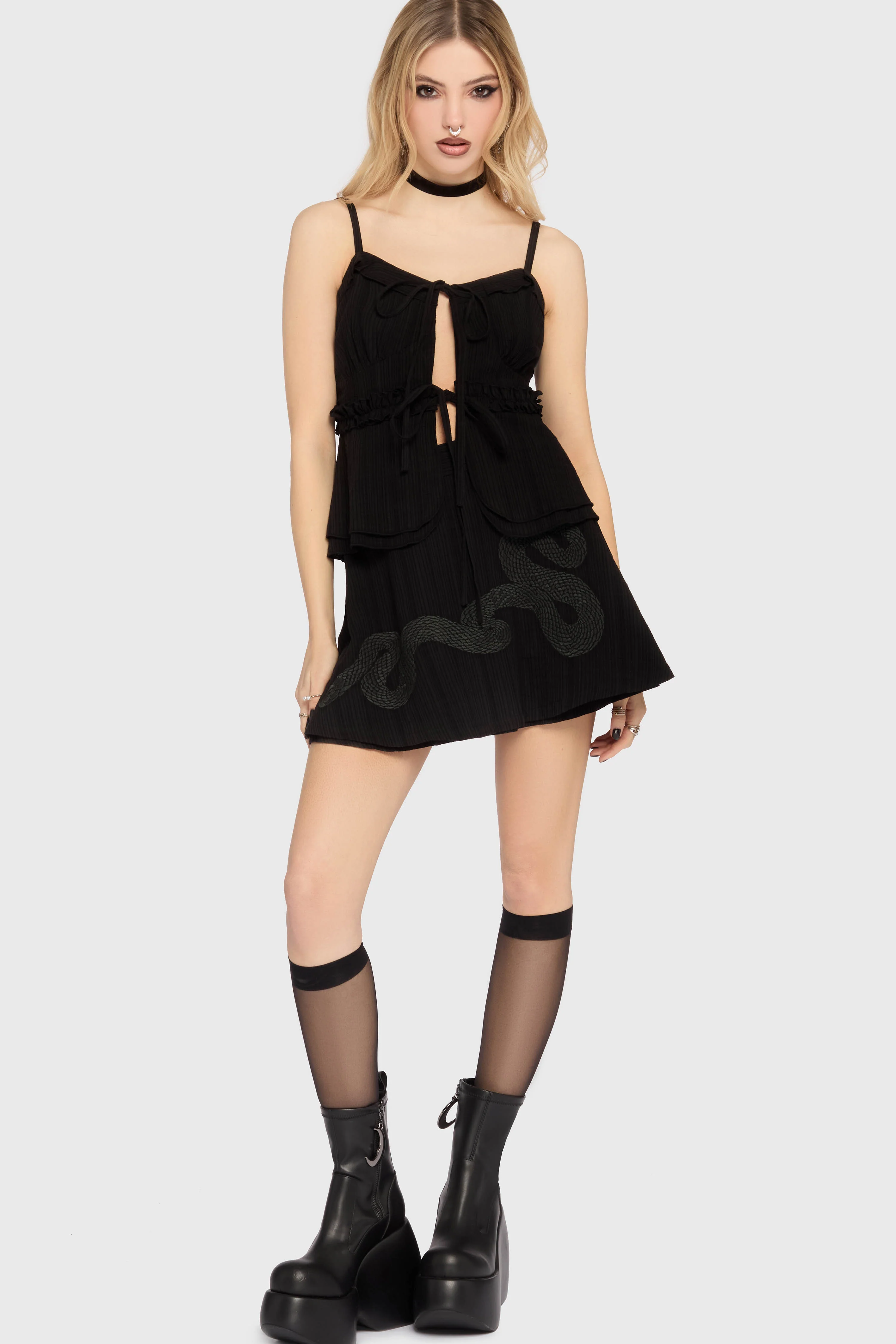 Gaia Adorned Tie Front Vest Top - Image 3