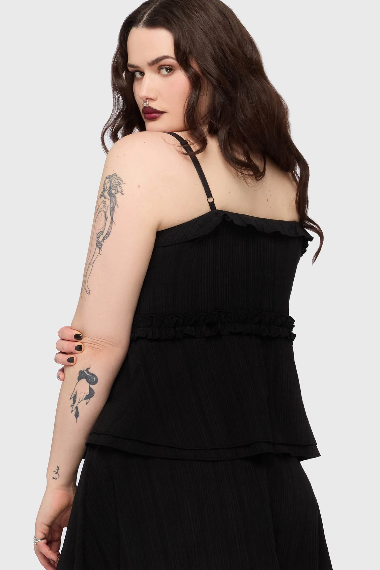 Gaia Adorned Tie Front Vest Top - Image 7