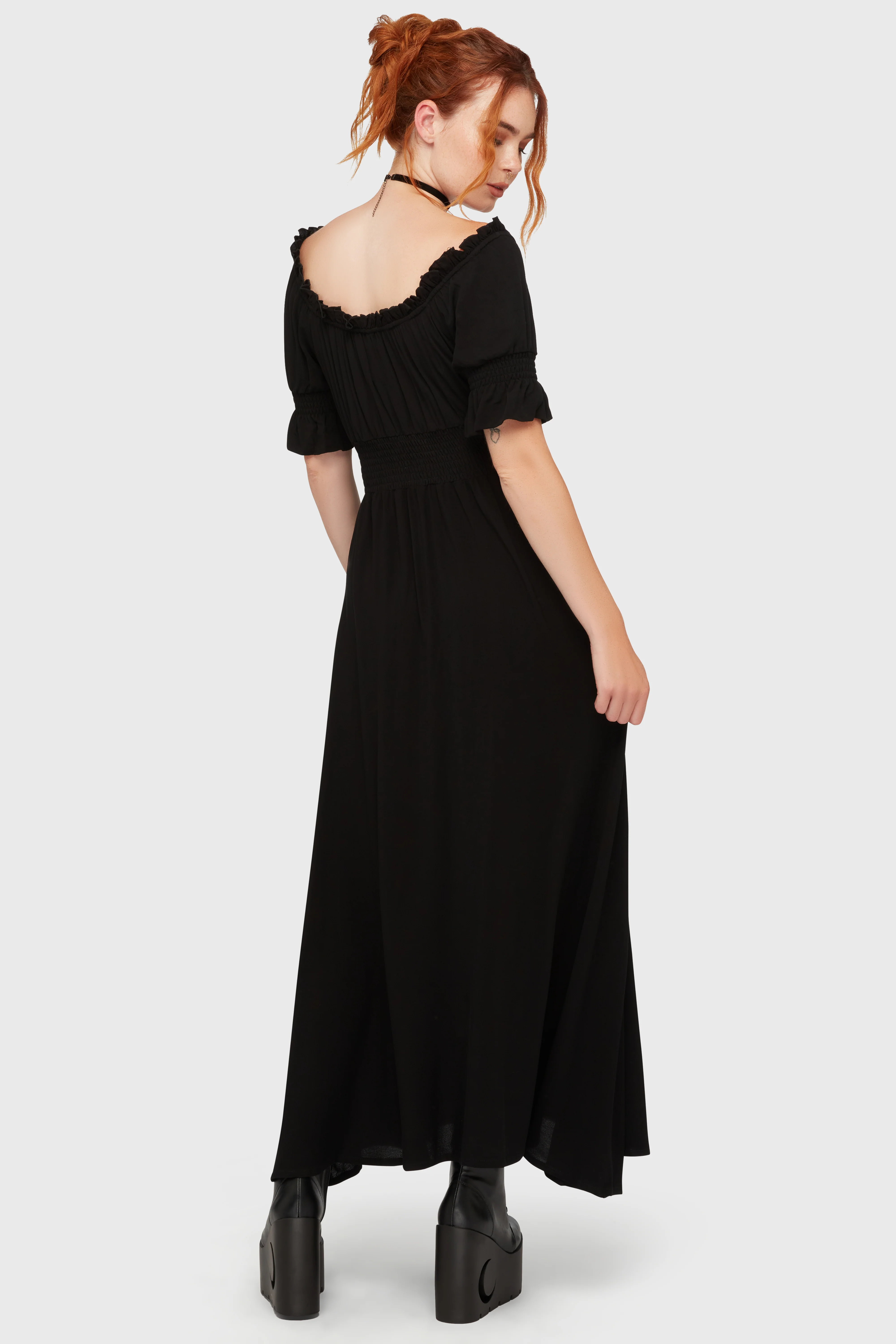 Jocasta Maxi Dress Short Sleeve [BLACK] - Image 4