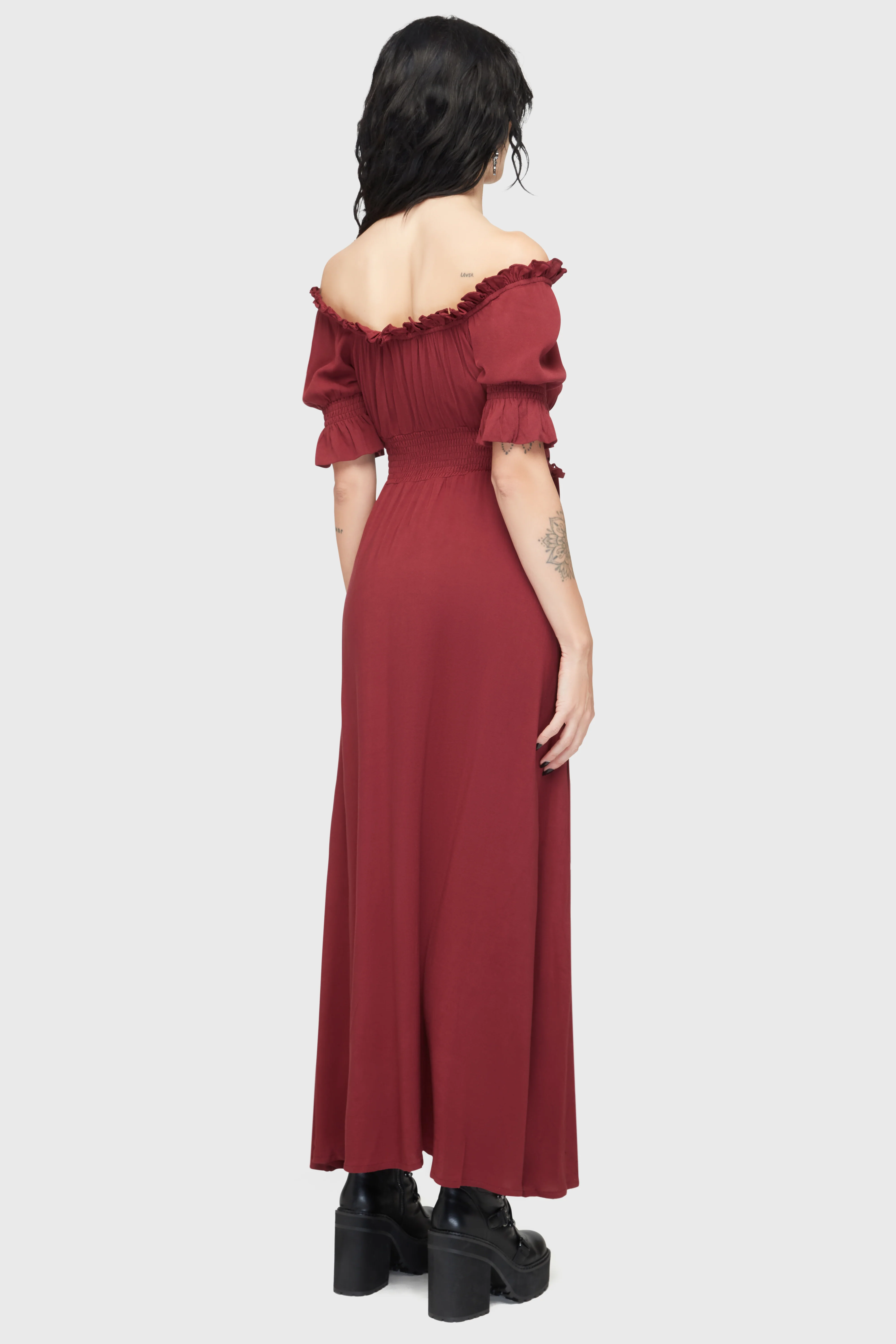 Jocasta Maxi Dress Short Sleeve [RED] - Image 4