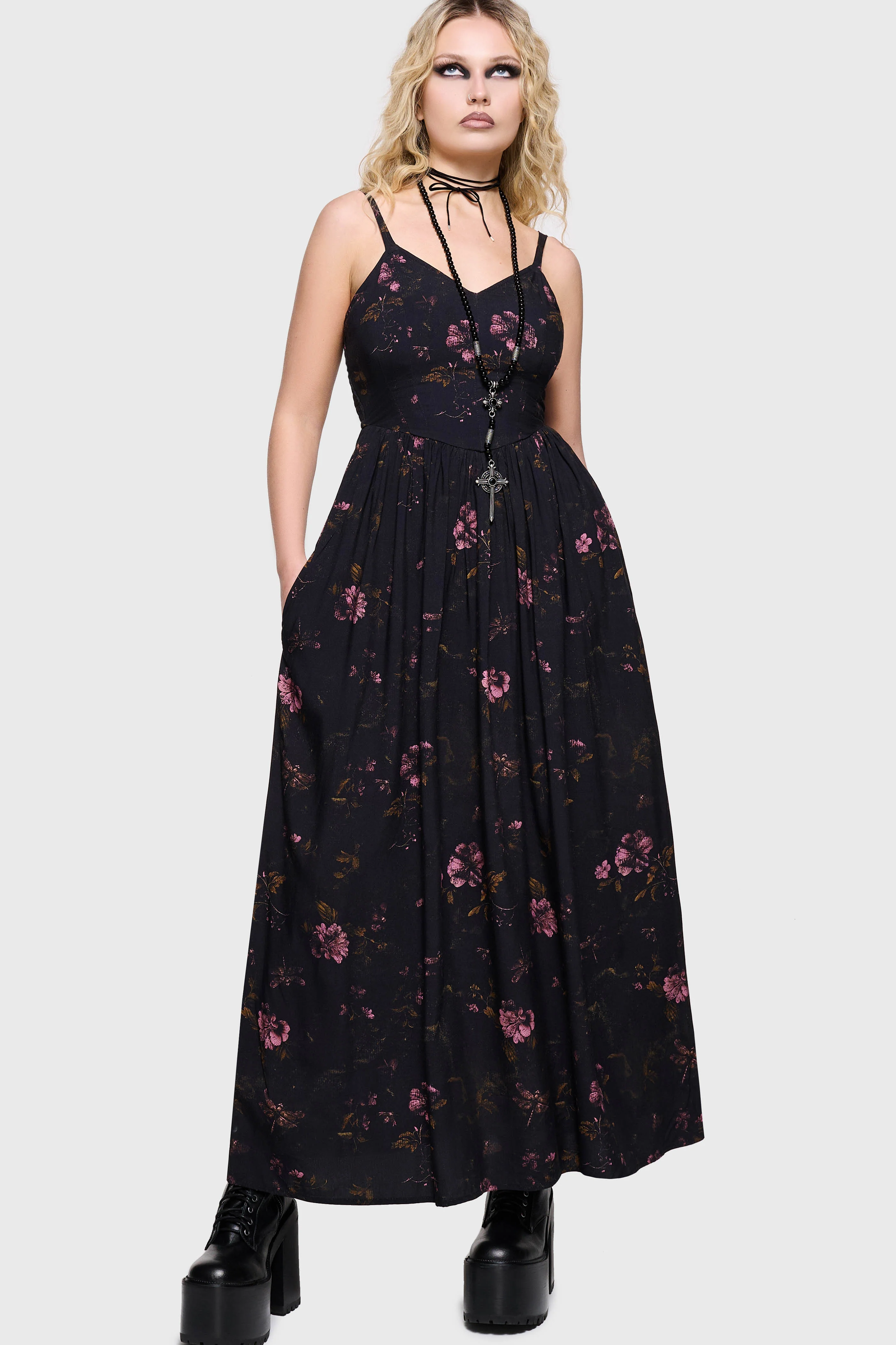 Junniper Maxi Dress [BLACK/PINK] - Image 3