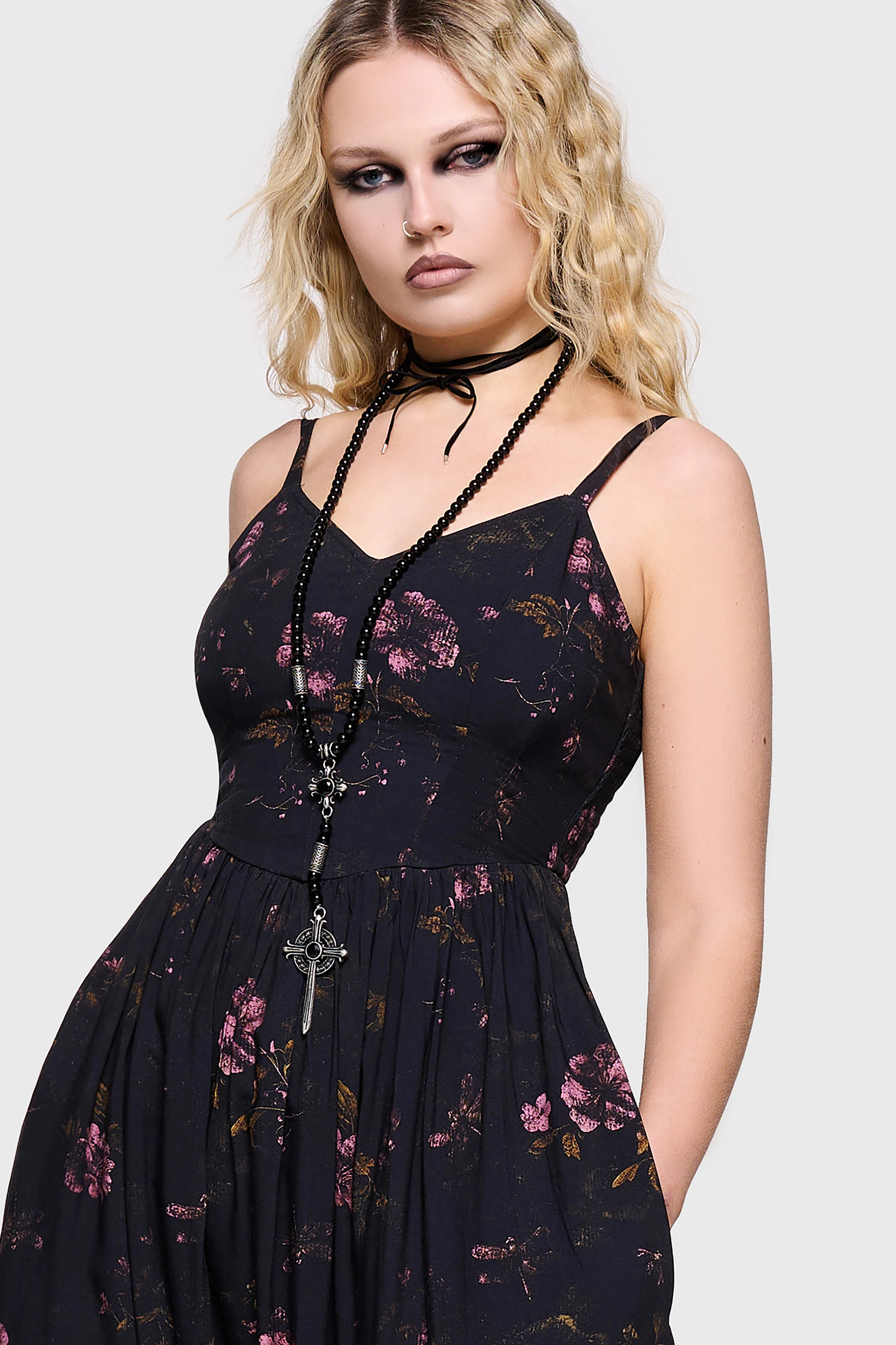 Junniper Maxi Dress [BLACK/PINK] - Image 4