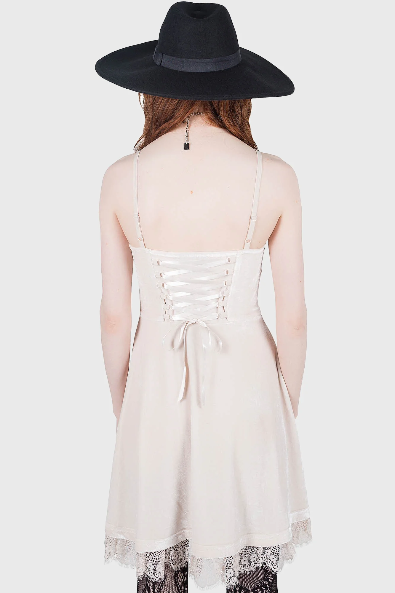 Moonstruck Velvet Skater Dress [Ivory] - Image 4