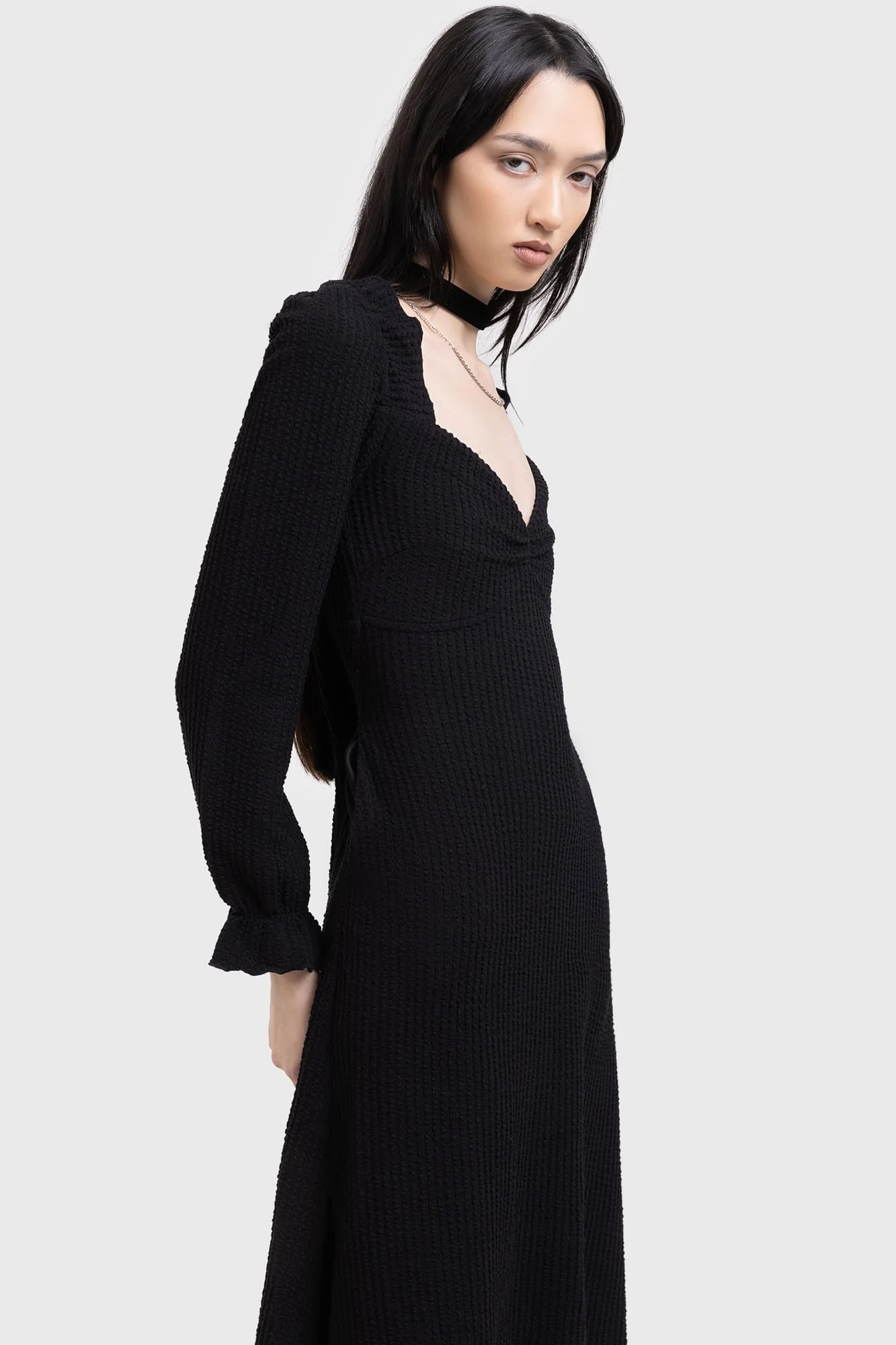 Shadow Weave Midi Dress - Image 3