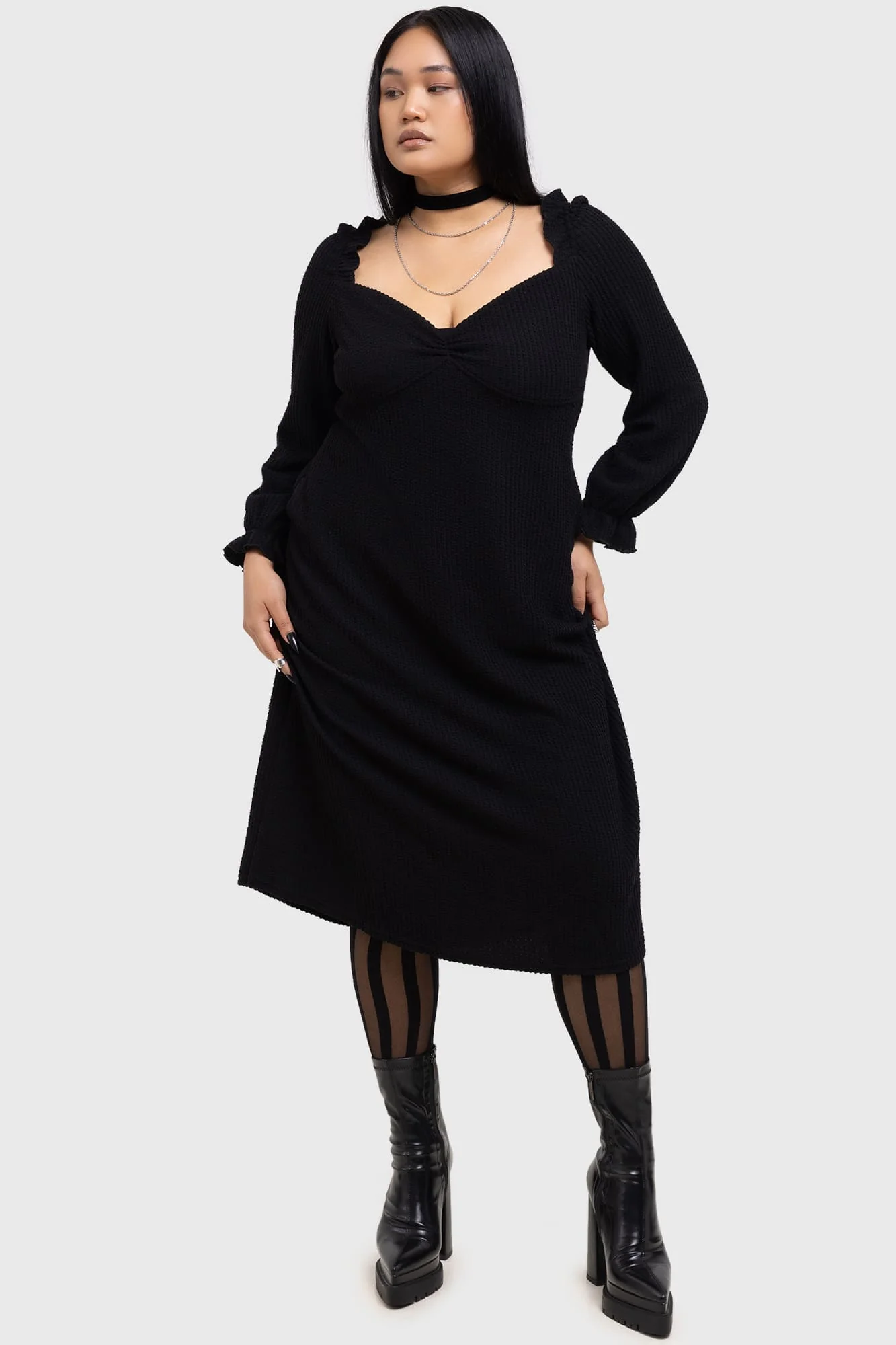 Shadow Weave Midi Dress - Image 5