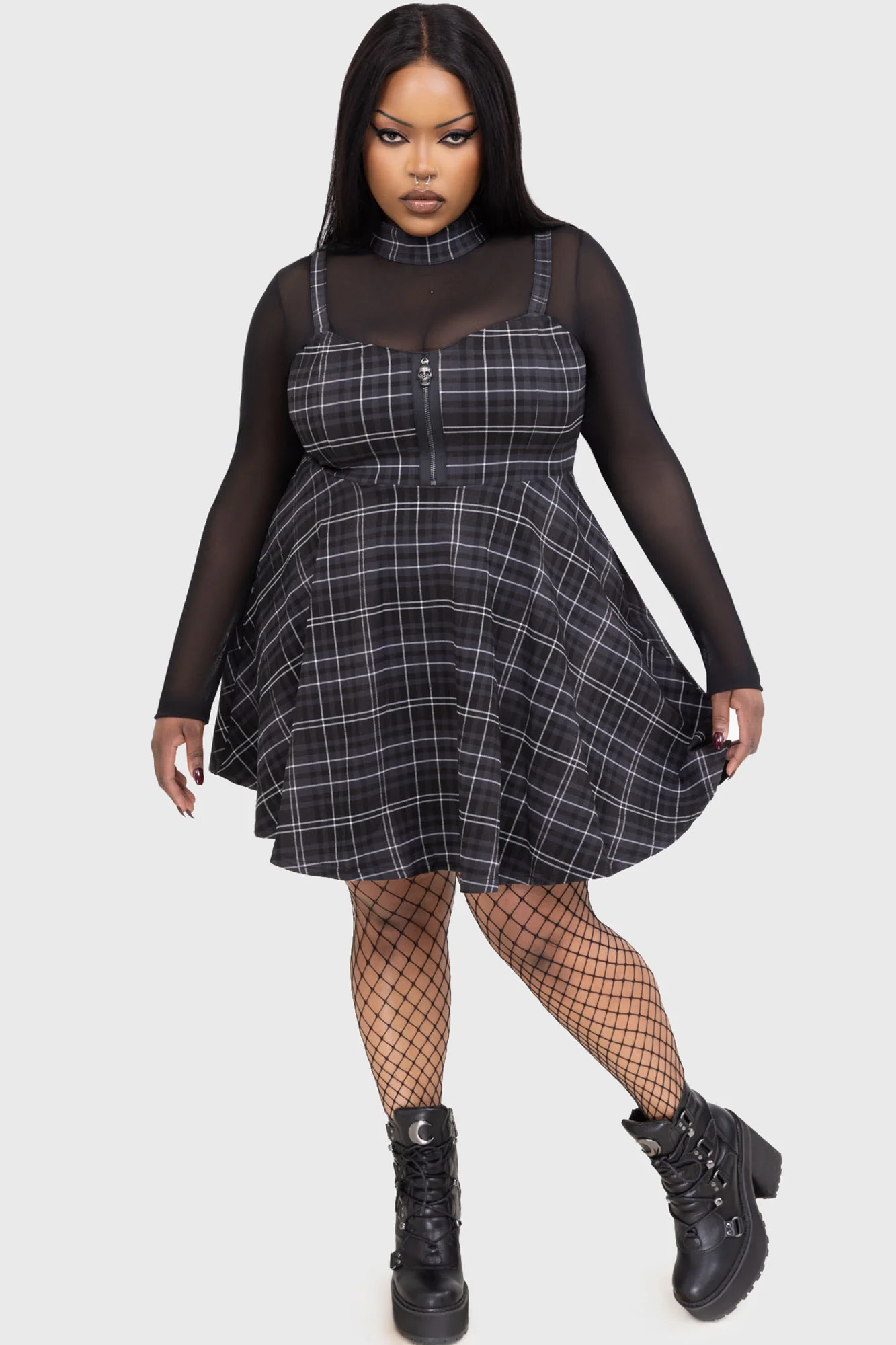 Tartan Riot Dress [GREY] - Image 5