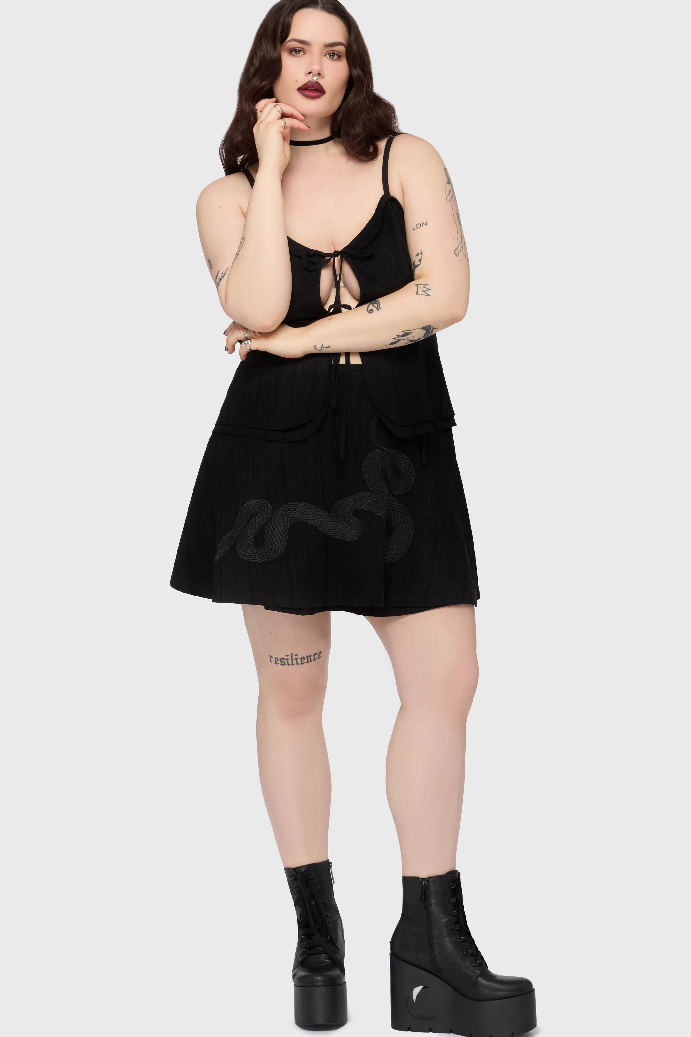 The Hollow Embroidered Mini Skirt - Image 4